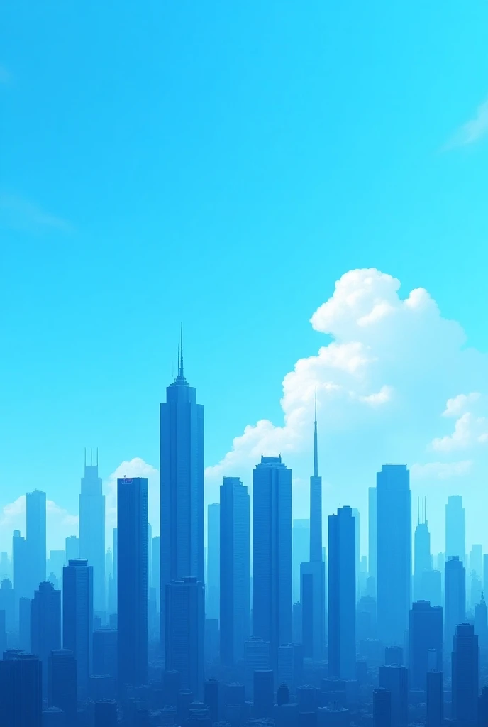 an image of blue buildings in a realistic blue sky