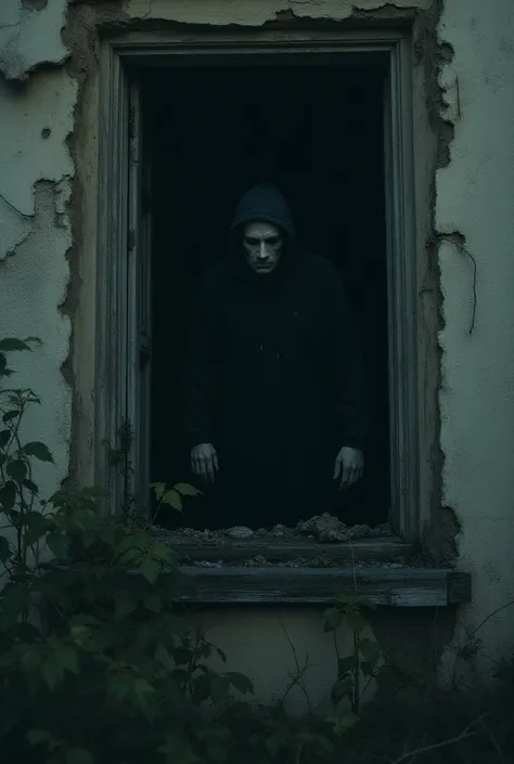 As he walked past the old house, he saw a figure watching him from the window, even though no one lived there."