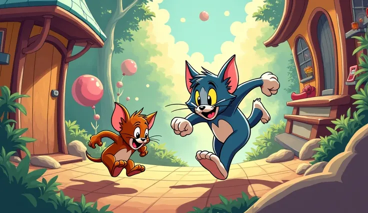 Tom and Jerry, round and round,
One’s on the chase, the other’s out of town