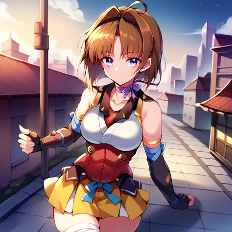 score_9, score_8_up, score_7_up, score_6_up,   1 girl,  is standing, city, town, rooftop,  medium chest , "takamori haruka, "kab...