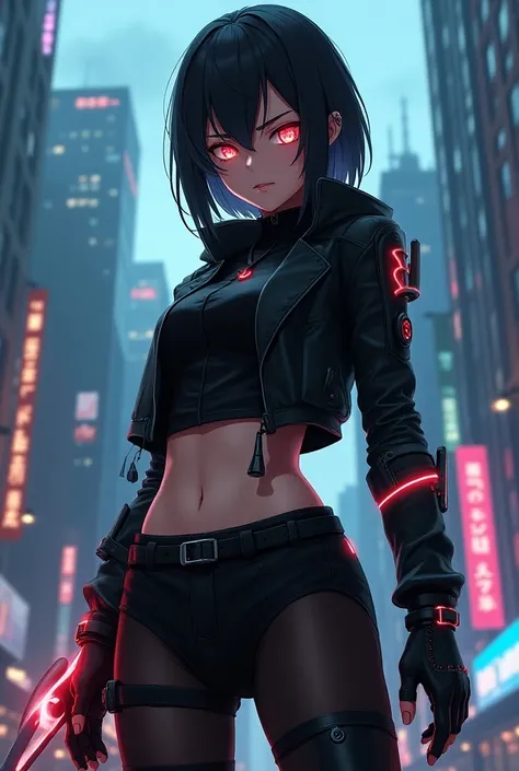  Cyberpunk 　female　anime　 shortcuts　tits