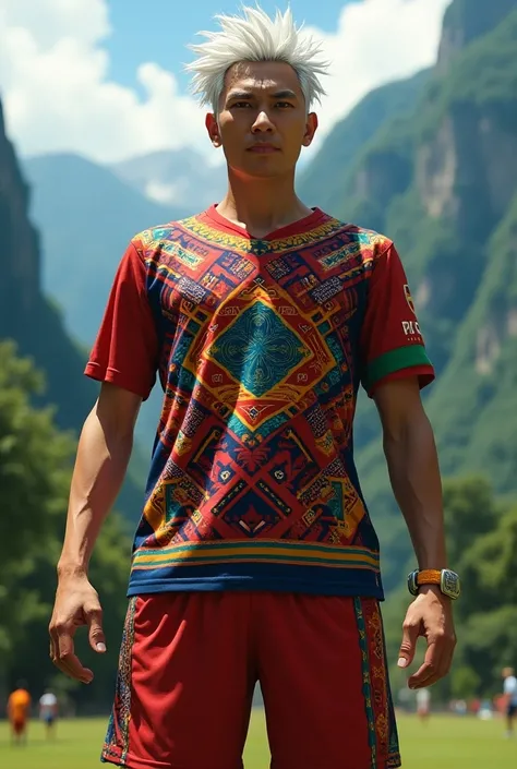 Satoru Gojo wearing soccer clothes from Peru 