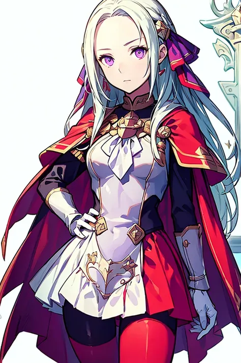 (masterpiece, best quality),   complicated details ,   1 girl,   edelgard,   1 girl, long hair,   purple eyes, alone,   viewers ...