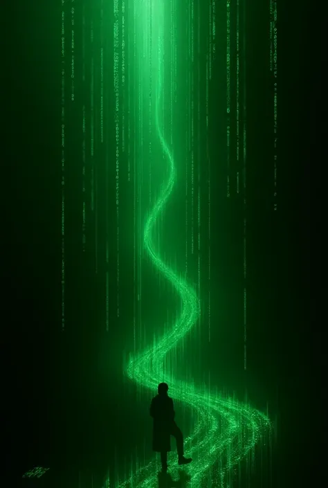 Matrix code in dark background