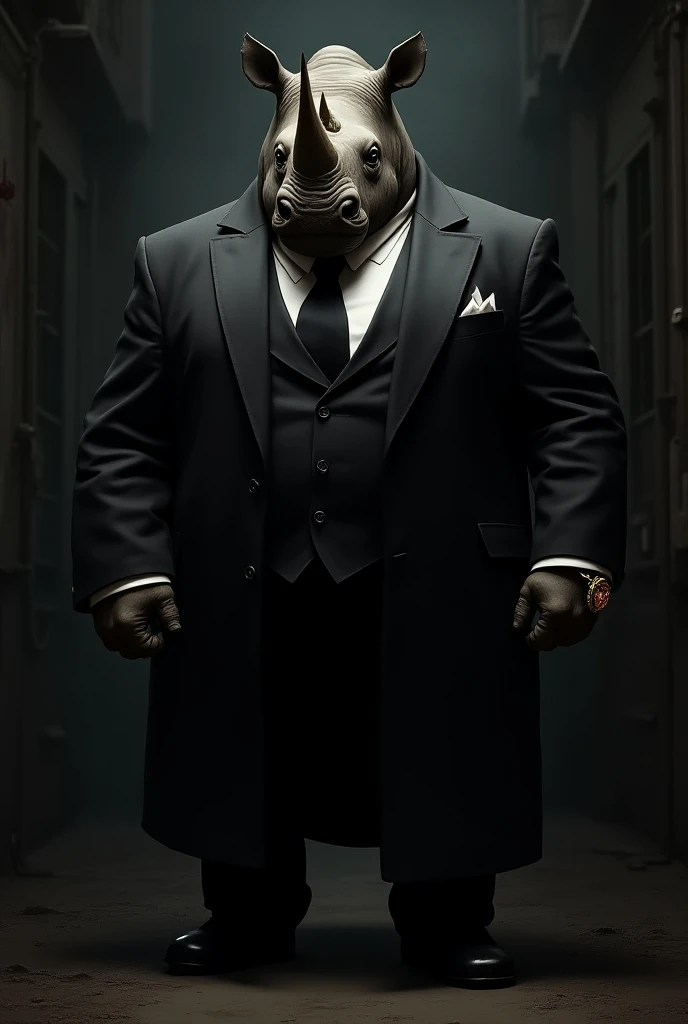 A gangster rhinoceros 
