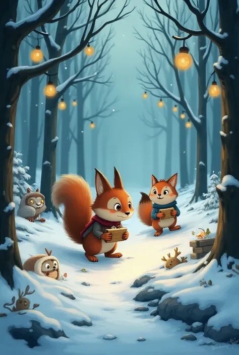 A group of animals finds a lost Christmas letter and embarks on a winter forest adventure to ensure the letter reaches its destination.