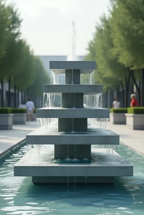 minimalist multi-storey water fountain