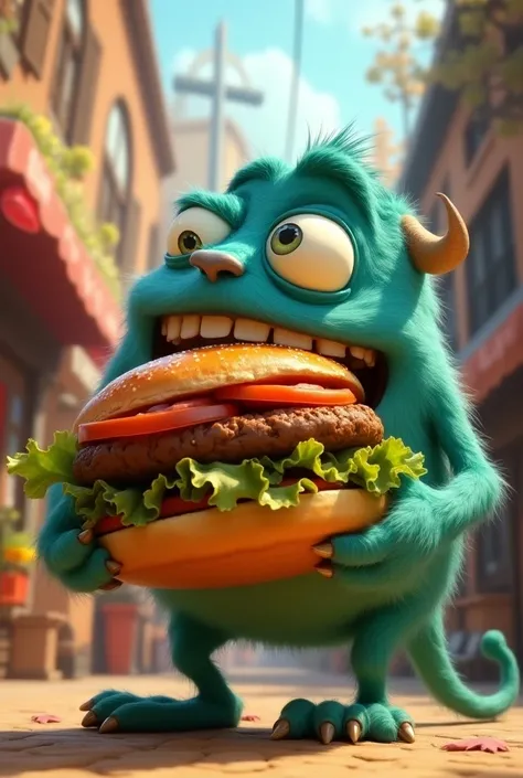 Suliver from the movie Monsters and Eating Hamburgers
