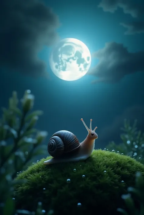 Snail appreciating the Moon