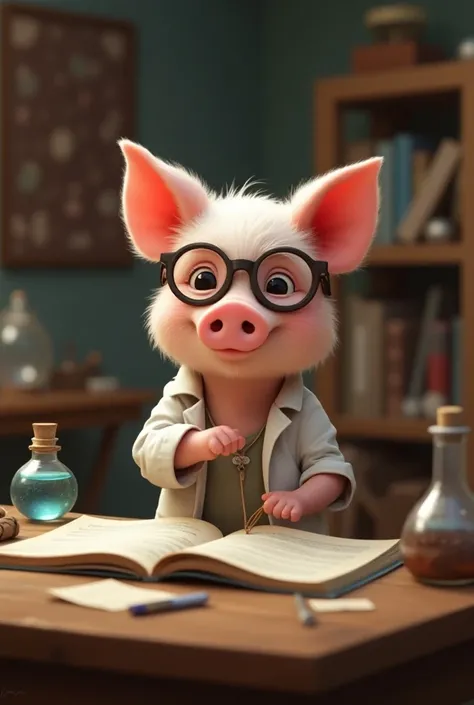 Little piggy studying physics
