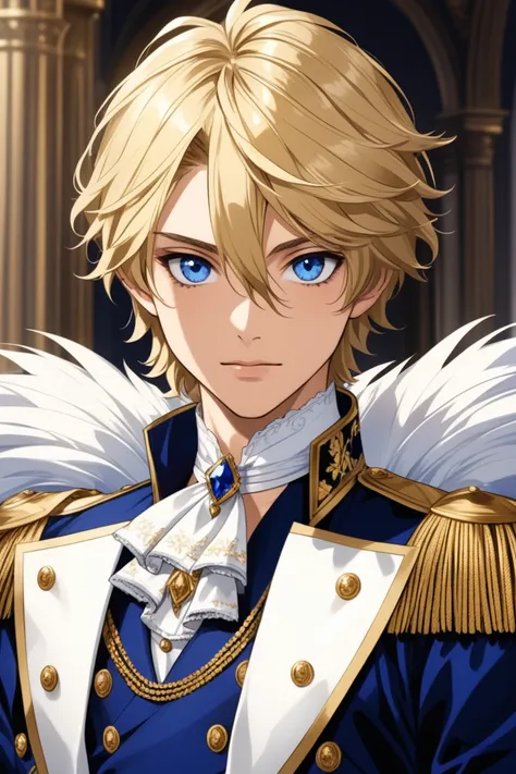 Prince Felix Graham de Vanity with short gold blond hair and blue eyes