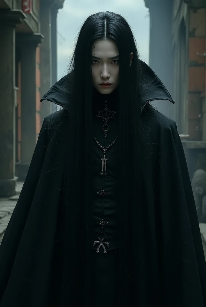  Long hair Chinese gothic man