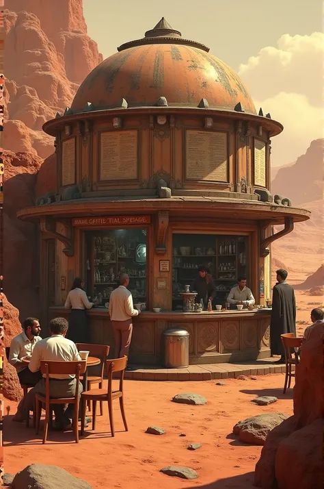 Historical cafe on mars