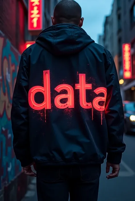 Create a logo containing the word  "data"  for a clothing brand inspired by street wear designs
