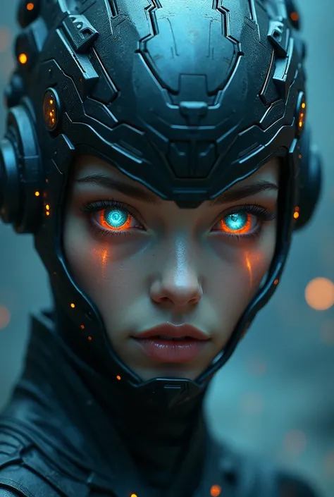 Girl with LED lenses