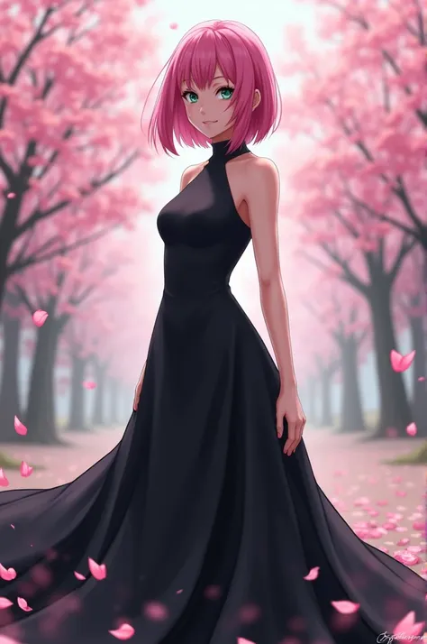 Sakura haruno in black dress