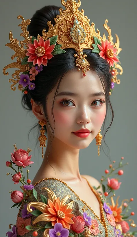  Full body image of a beautiful, bright Thai girl
In the Thai style, there are elegant details and lining
Stacked ,Thai pattern, Thai artwork appears as
Sparkling and luminous. The design has a lining
Stacked and delicate. There are red and purple and
Gree...