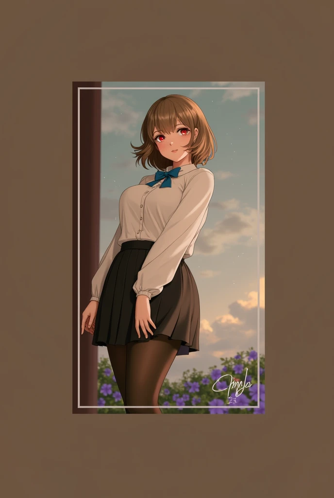 best quality, masterpiece,, Illustration, Wallpaper,1girl, solo, school uniform, white shirt, black skirt, light  hair, semi-long hair, beautiful detailed girl, extremely detailed eyes and face, beautiful detailed eyes, shy, natural_lighting, glow,nsfw, cl...