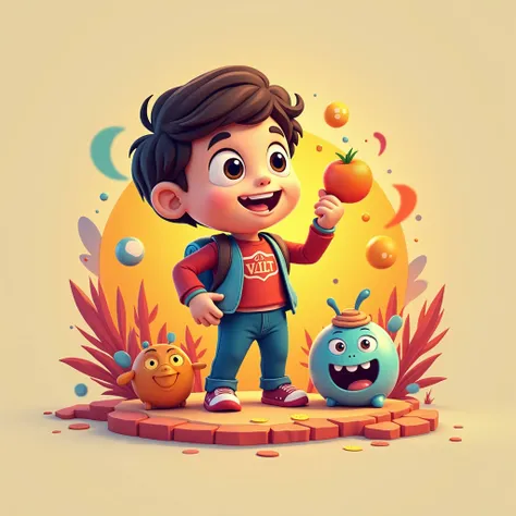 "Create an illustration, Icon, to brand Doisms ,  add the Pixar 3D animation stylo."