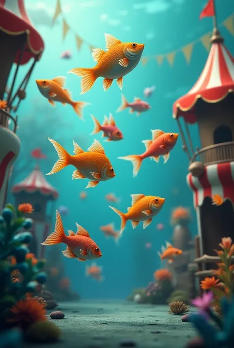 Group of fish Circus racing