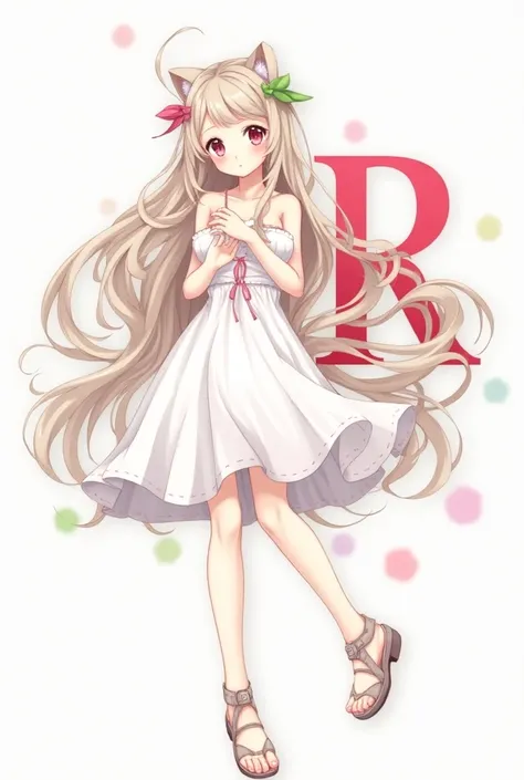 I want a picture of an anime girl with the letter R next to it