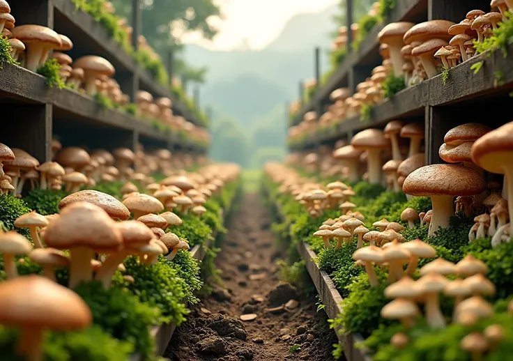 Mushroom farming 4k 