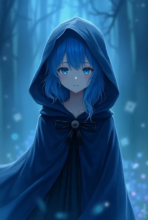 Anime Blue girl  grim reaper