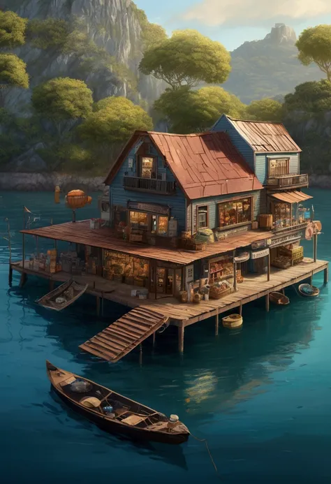 A general store floating on the sea