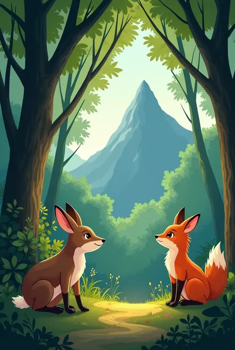 Title: चतुर खरगोश और चालाक लोमड़ी
(Clever Rabbit and the Cunning Fox)


---

Scene 1: Forest Background

Narrator (in Hindi): बहुत समय पहले की बात है, एक घने जंगल में कई जानवर रहते थे। सभी जानवर अपने-अपने कामों में मग्न रहते थे, पर एक लोमड़ी हमेशा शिकार की...