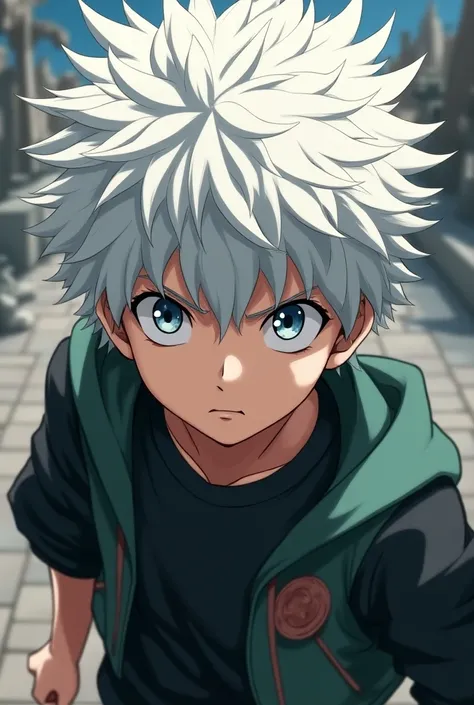 Boy with white hair anime style from Boku no Hero
