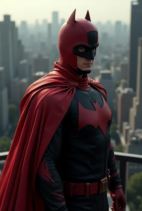 Now you have a vigilante in a red and black suit with a mask that only covers his eyes and you can see the rest of his face without a cape on his back watching over a city 