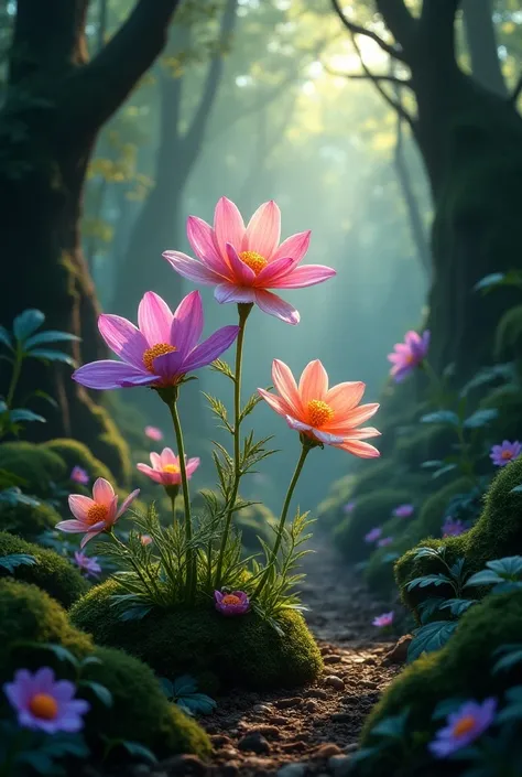 Flowers in the deep forest