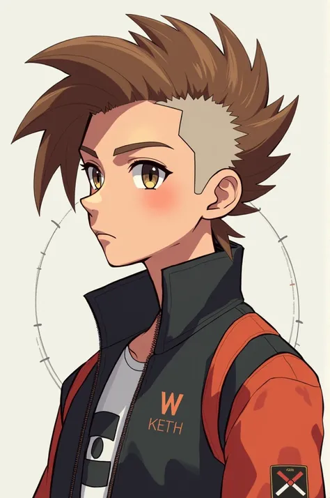 Between I love Pokémon male hair shaved on one side and brown
