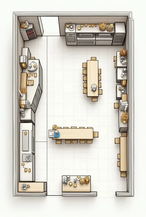 3.	STORE LAYOUT
 Draw it not realistic by division in kitchen located at the back with separate station for food preparation, cooking, and packaging. Also the front of the store will be dedicated to the ordering costumers  and have a small seating area  wh...