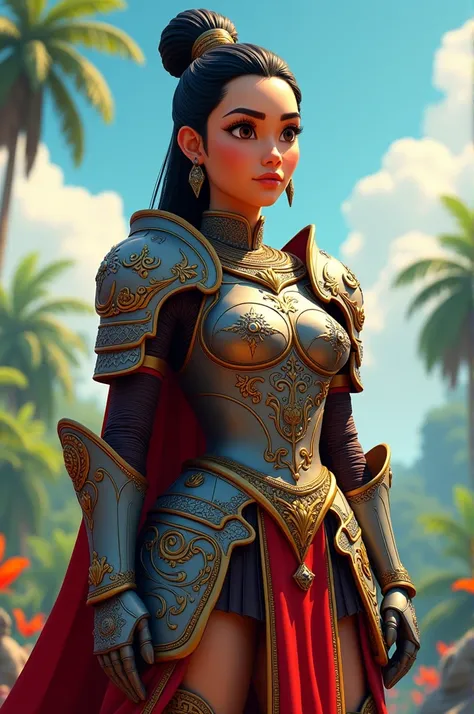 animation of a filipino woman wearing an armor 