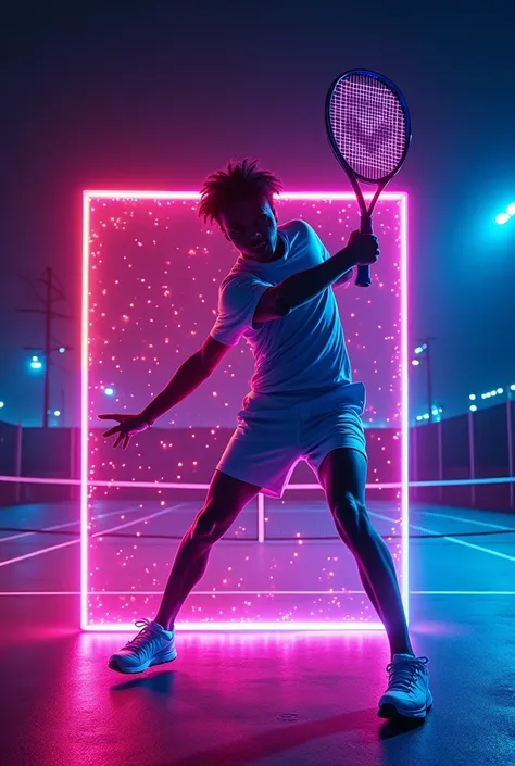 Affiche soirée fluo tennis 