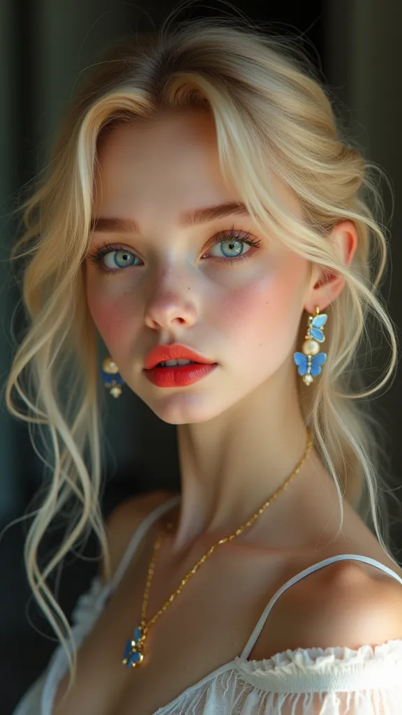 1 girl, full body shot (1.3), close up face shot (1.3), face shot, corridor, soft light, russian beauty, ((doll face 1.3)), doll...