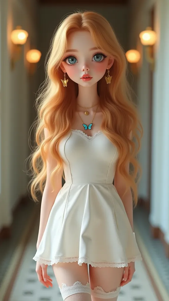 1 girl, full body shot (1.3), close up face shot (1.3), face shot, corridor, soft light, russian beauty, ((doll face 1.3)), doll...