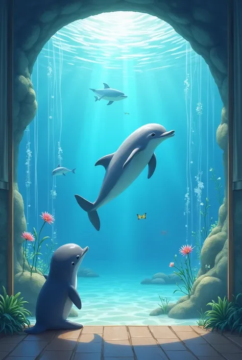  The room prepared for Mr. Dolphin
Mr. Dolphin likes spacious space， Like to jump and play in the water 。 The sea otter arranged a spacious room for him ， The water flows smoothly ， There are transparent water curtains all around ， So that Mr. Dolphin can ...