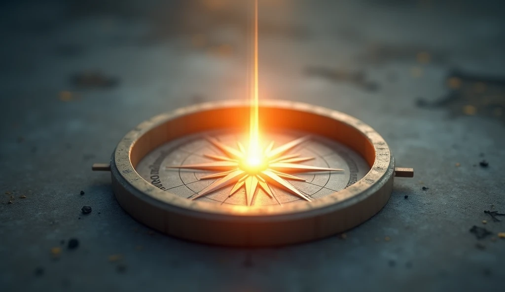  An image of a compass with a bright light instead of a needle, symbolizing inner guidance .
