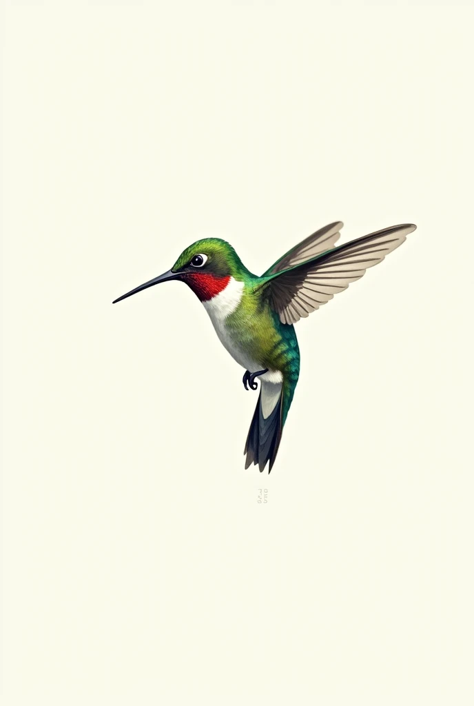  I need an image of an illustration of a hummingbird without a background, with medium detail, made in Adobe Photoshop by hand and by a 15-year-old person  
