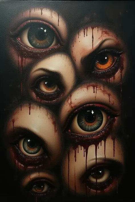 Collage of creepy eyes from paintings 