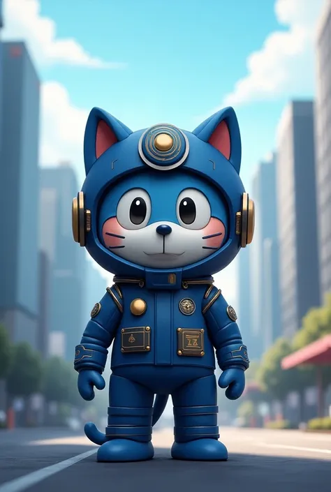 doraemon wearing collins aerospace uniform