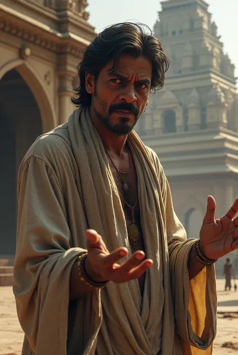 Shah Rukh Khan is begging outside a temple 