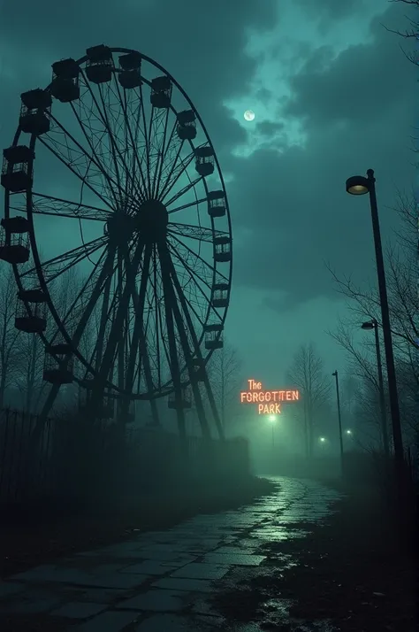 The Forgotten Amusement Park - Introduction
Prompt: "A large, decaying amusement park at night, surrounded by thick mist and darkness. Broken rides like a Ferris wheel and a merry-go-round stand tall, their rusted frames creaking in the wind. Faint light s...