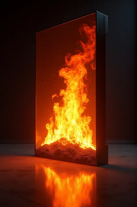 fire burning in led screen