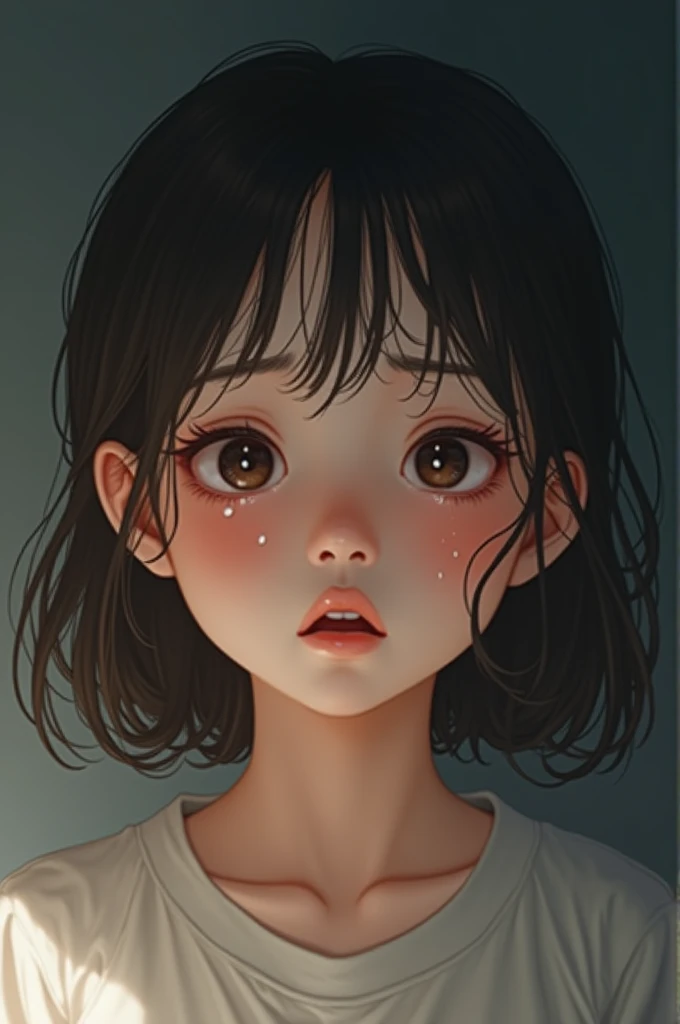 Innocent crying Korean girl