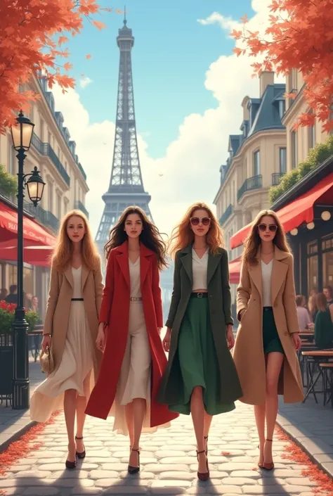 Beautiful European girls in Paris 