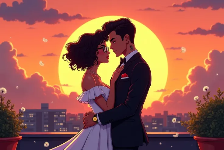 Masterpiece, (best quality: 1.2), (super fine: 1.2), animated illustration, (HQ comic book style only: 1.2), (extremely cute and lively: 1.2), full-body scene.
SCENARIO: A breathtaking rooftop sunset with the sun glowing large and central as it sets on the...