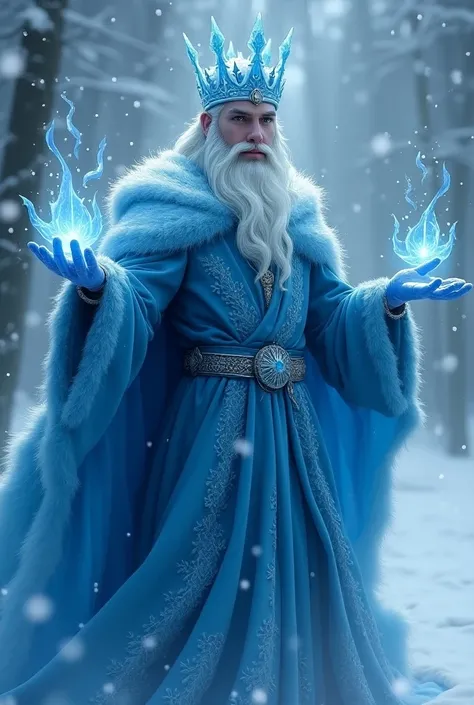 Create a young ice king wizard, To use as Discord users Shadow Man logo 